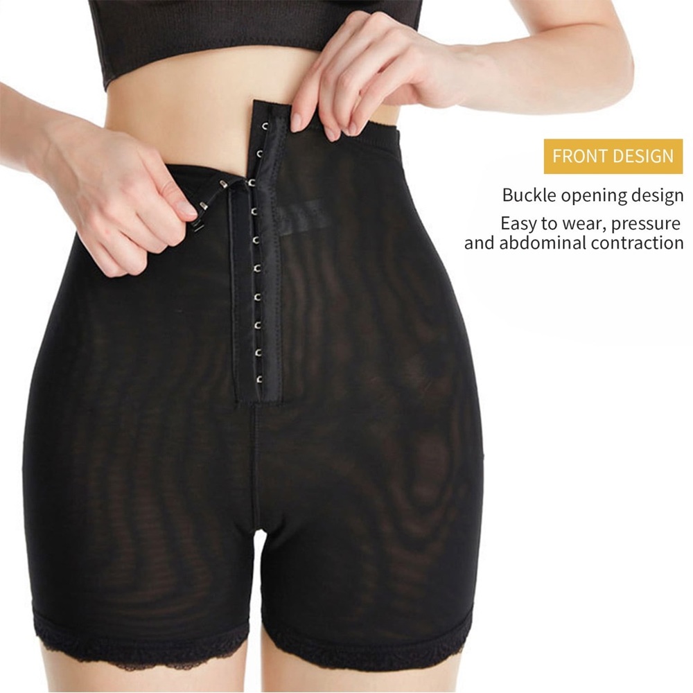 Shapewear Slimmimg Shorts For WomenTummy High Rise Black Lace Hem Body Shaper